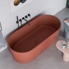 OMNIRES Komplet wanna 160cm z umywalką 55x36 kompozyt OVO M+ terracotta (TE)